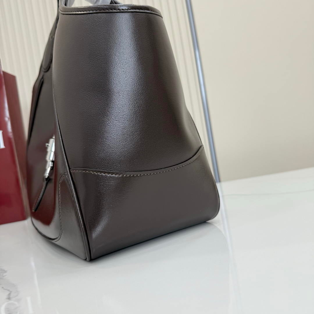 Gucci 866645 Mercato medium tote bag  Dark Brown leather