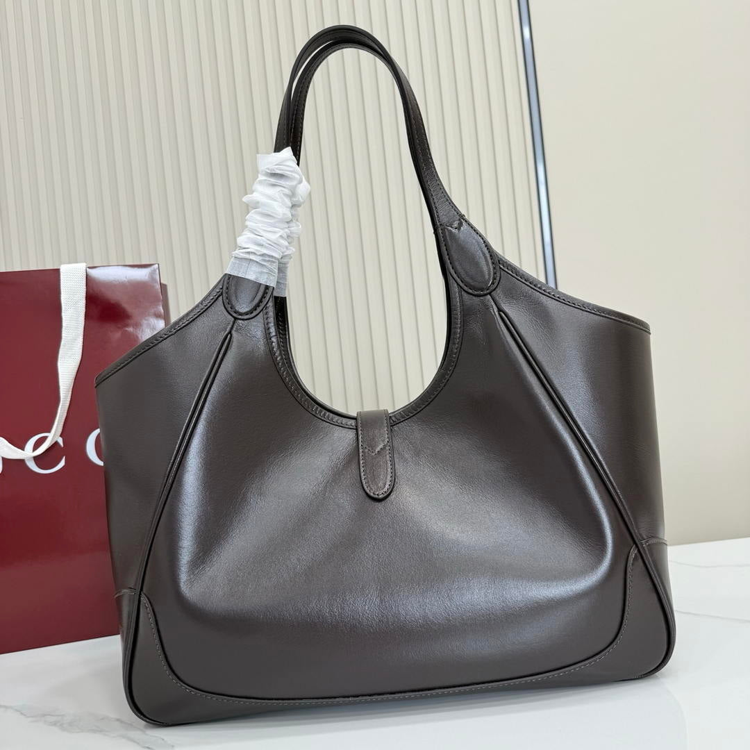 Gucci 866645 Mercato medium tote bag  Dark Brown leather