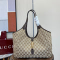 Gucci 866645 Mercato medium tote bag  sand and brown GG canvas