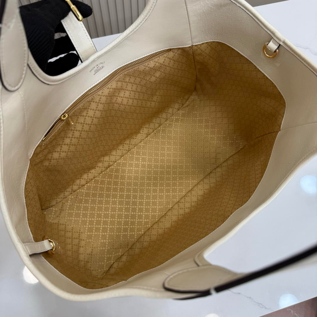 Gucci 866645 Mercato medium tote bag  White leather