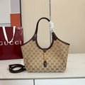 Gucci 866646 Mercato small tote bag sand and brown GG canvas