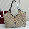 Gucci 870693  Mercato large tote bag  sand and brown GG canvas