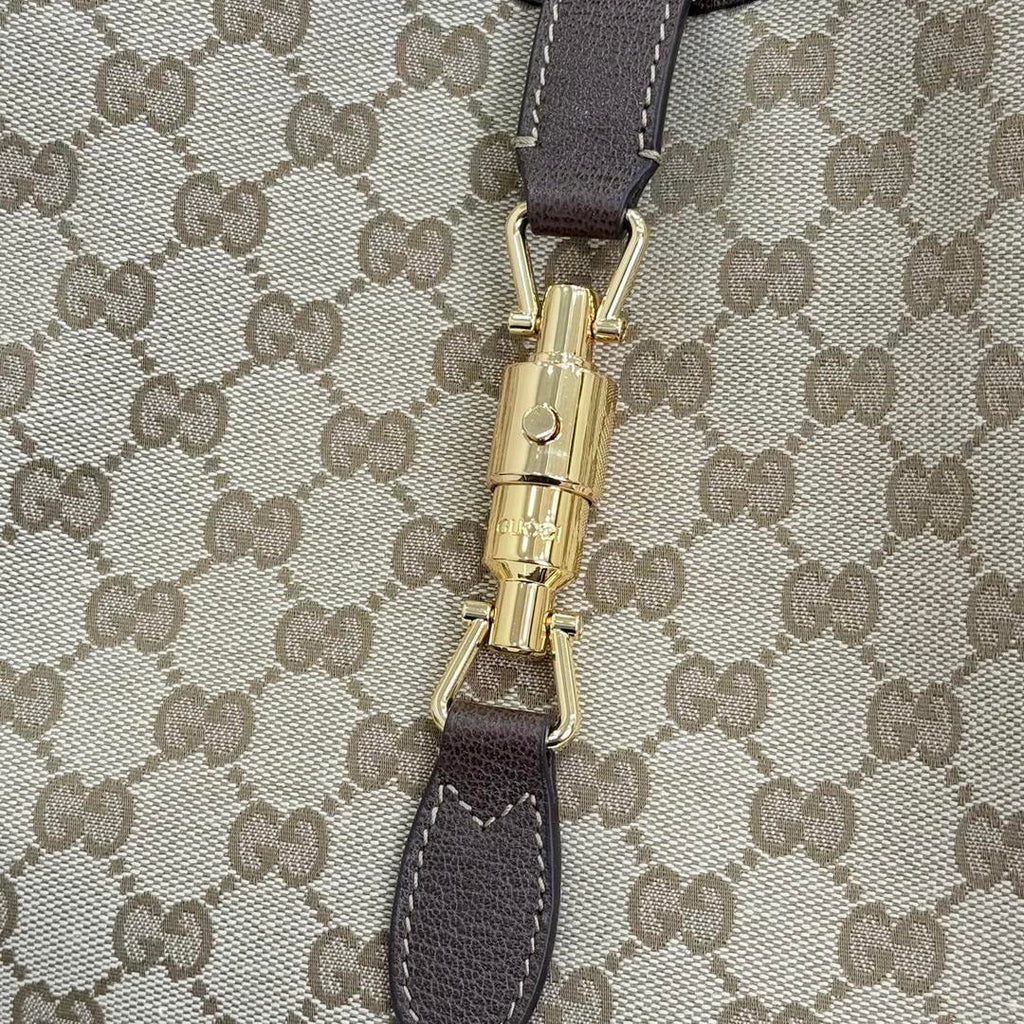 Gucci 870693  Mercato large tote bag  sand and brown GG canvas