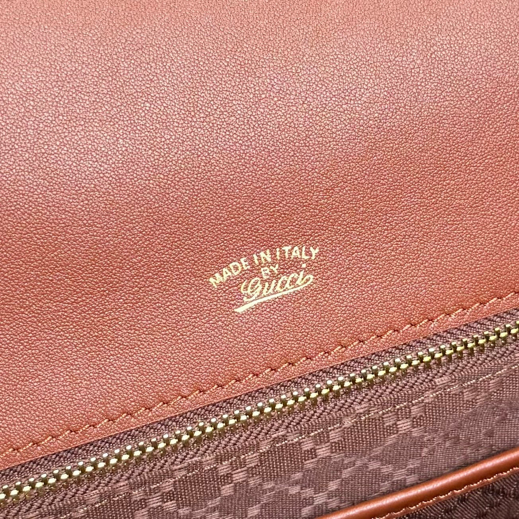 Gucci 875018 Paparazzo Medium Top Handle Bag Chestnut