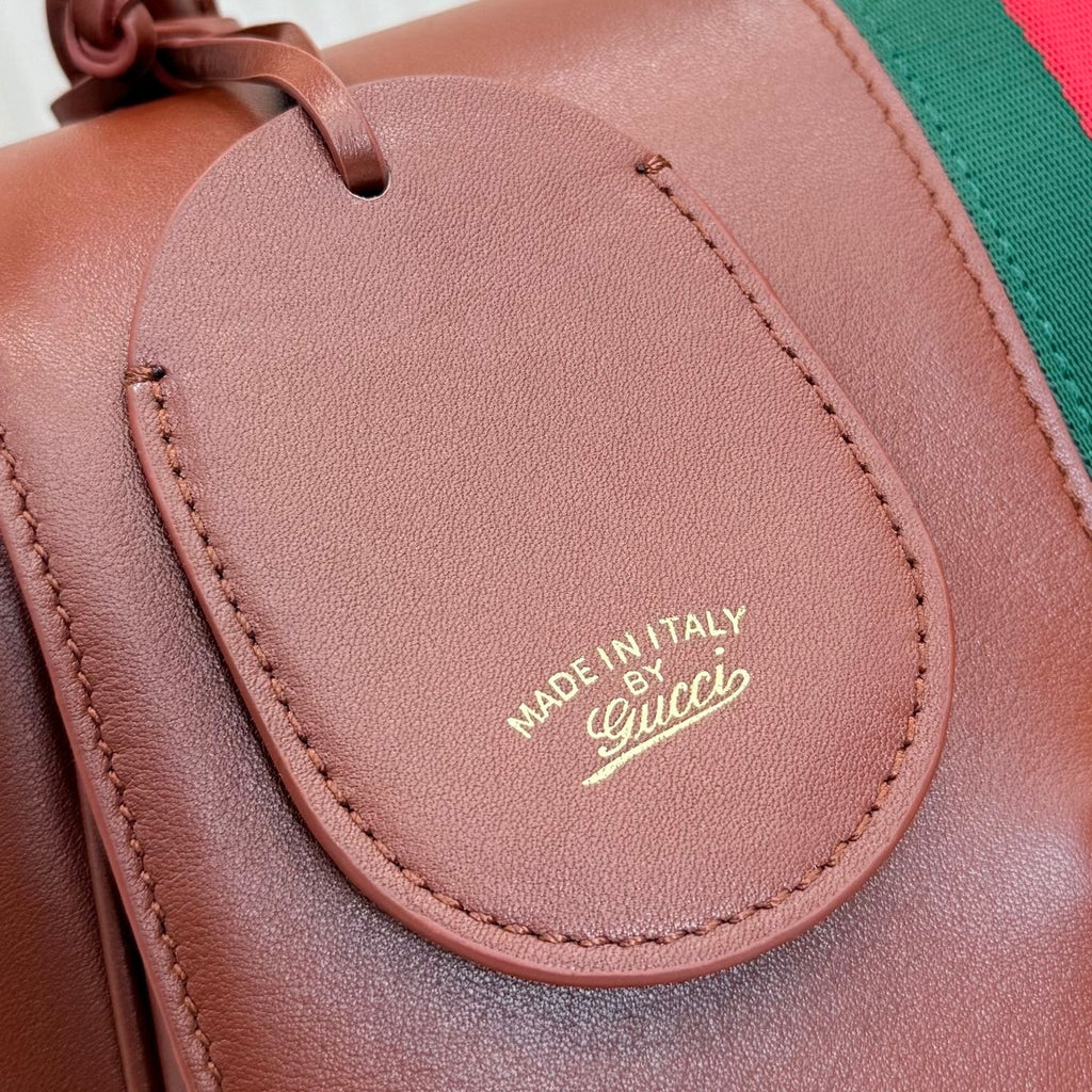 Gucci 875018 Paparazzo Medium Top Handle Bag Chestnut