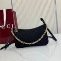 Gucci A0034B Lady Lunetta Chain small shoulder Black Canavs
