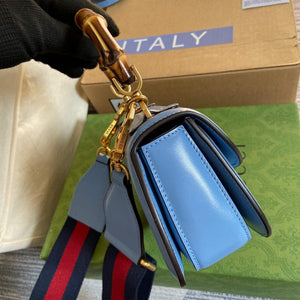 Gucci Bamboo1947 Mini top handle bag 686864 Blue - Default Title - View 3