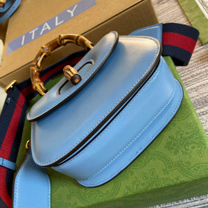 Gucci Bamboo1947 Mini top handle bag 686864 Blue - Default Title - View 6