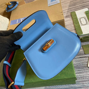 Gucci Bamboo1947 Mini top handle bag 686864 Blue - Default Title - View 8