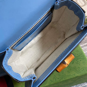 Gucci Bamboo1947 Mini top handle bag 686864 Blue - Default Title - View 9