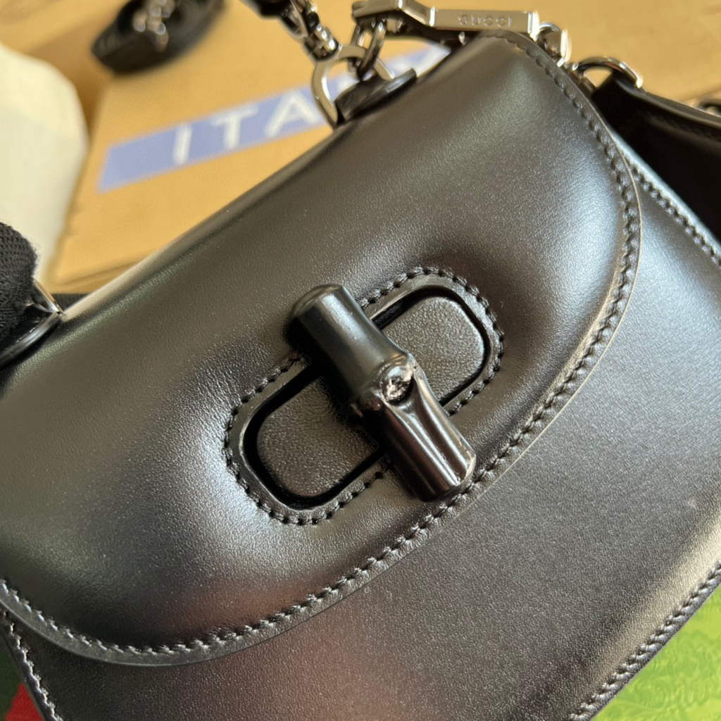 Gucci Bamboo1947 Mini top handle bag 686864 Black