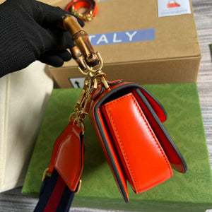 Gucci Bamboo1947 Mini top handle bag 686864 Red - Default Title - View 3