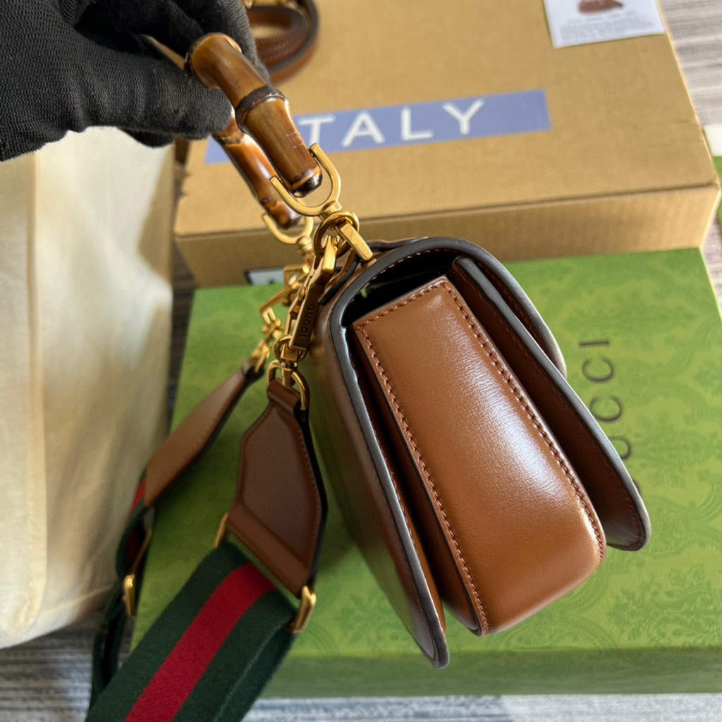 Gucci Bamboo1947 Mini top handle bag 686864 Tan