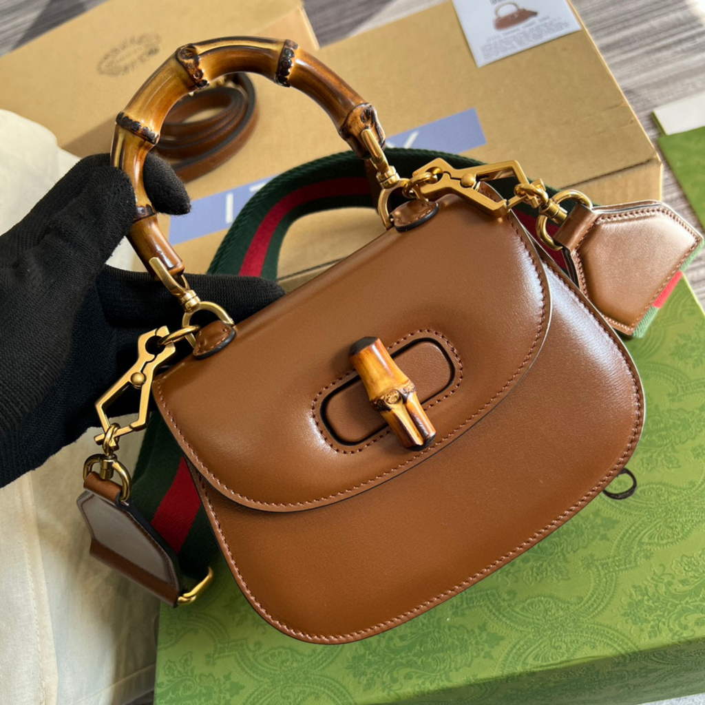 Gucci Bamboo1947 Mini top handle bag 686864 Tan