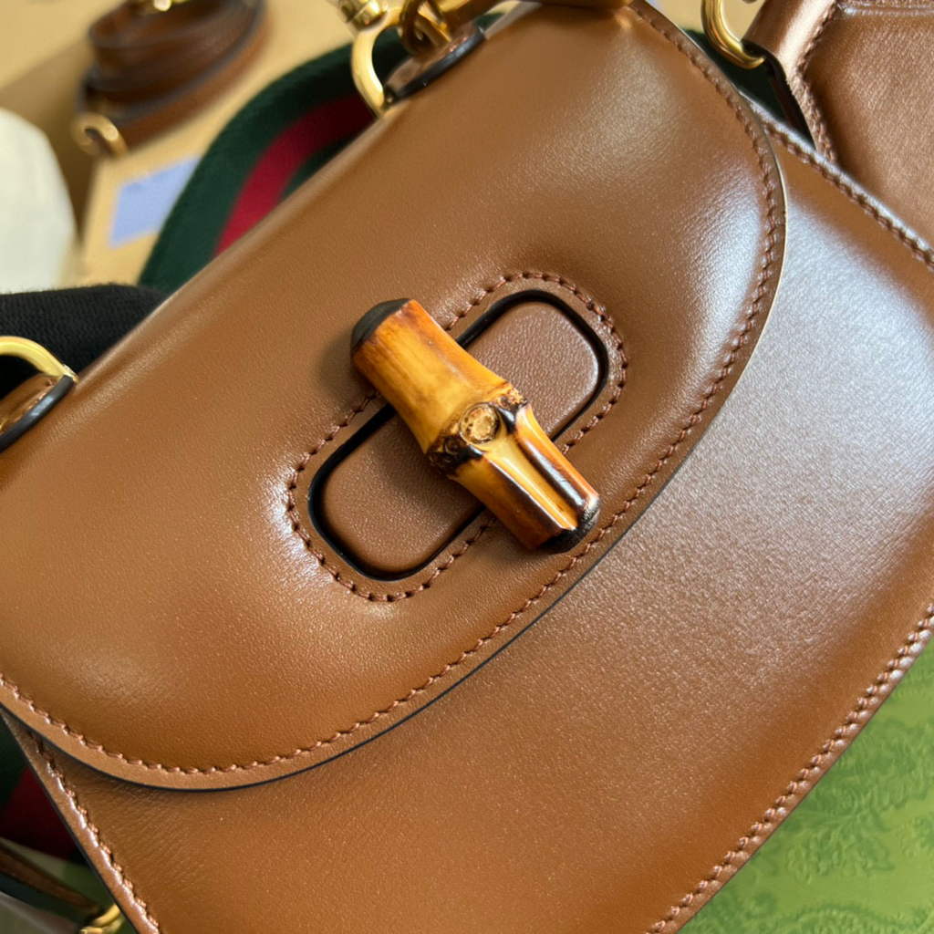 Gucci Bamboo1947 Mini top handle bag 686864 Tan