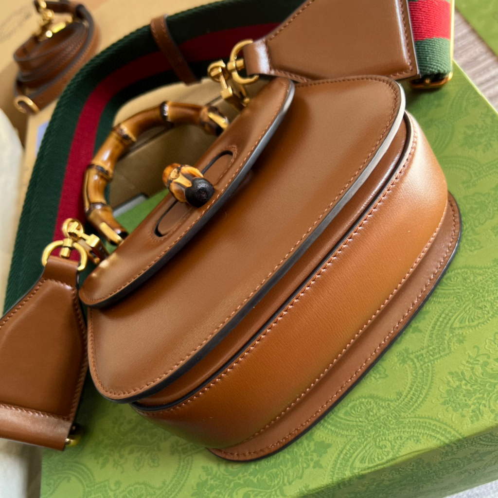 Gucci Bamboo1947 Mini top handle bag 686864 Tan
