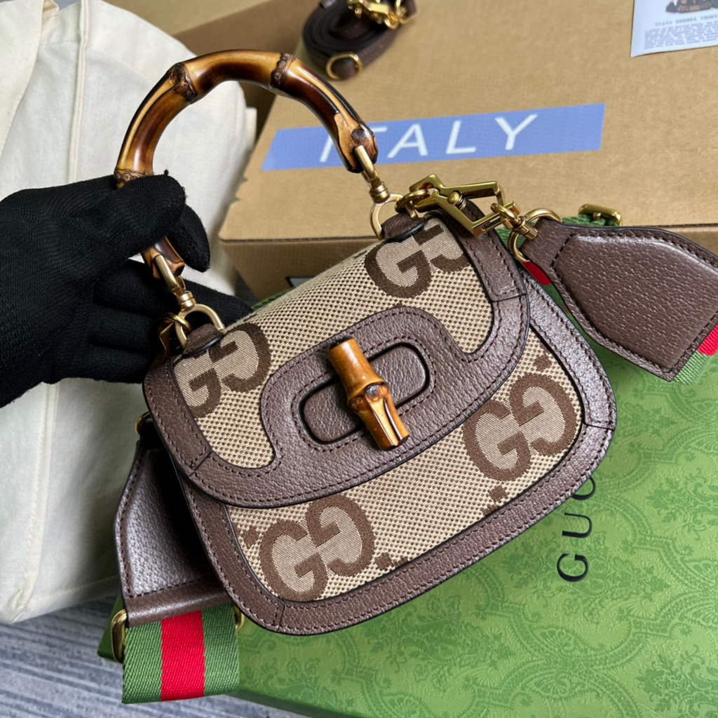 Gucci Bamboo1947 Mini top handle bag 686864 Brown