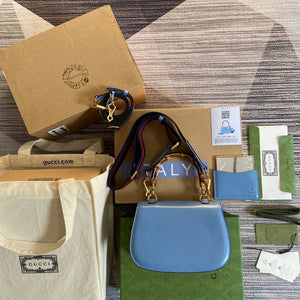 Gucci Bamboo1947 small top handle bag 675797 Blue - Default Title - View 2