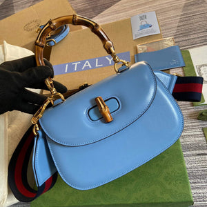 Gucci Bamboo1947 small top handle bag 675797 Blue - Default Title - View 4