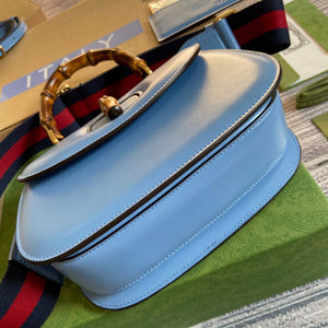 Gucci Bamboo1947 small top handle bag 675797 Blue - Default Title - View 5