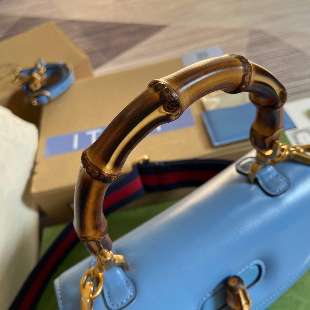 Gucci Bamboo1947 small top handle bag 675797 Blue
