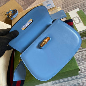 Gucci Bamboo1947 small top handle bag 675797 Blue - Default Title - View 8