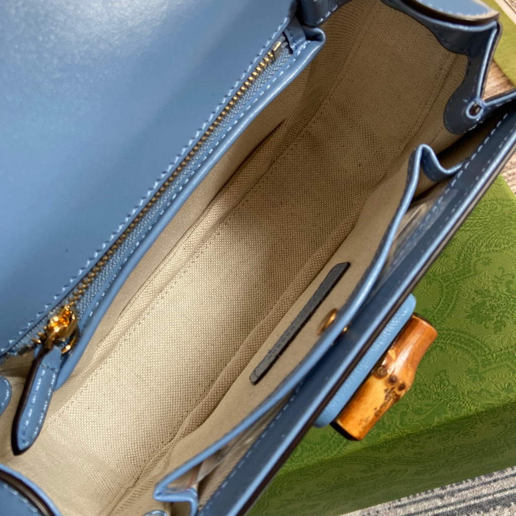 Gucci Bamboo1947 small top handle bag 675797 Blue