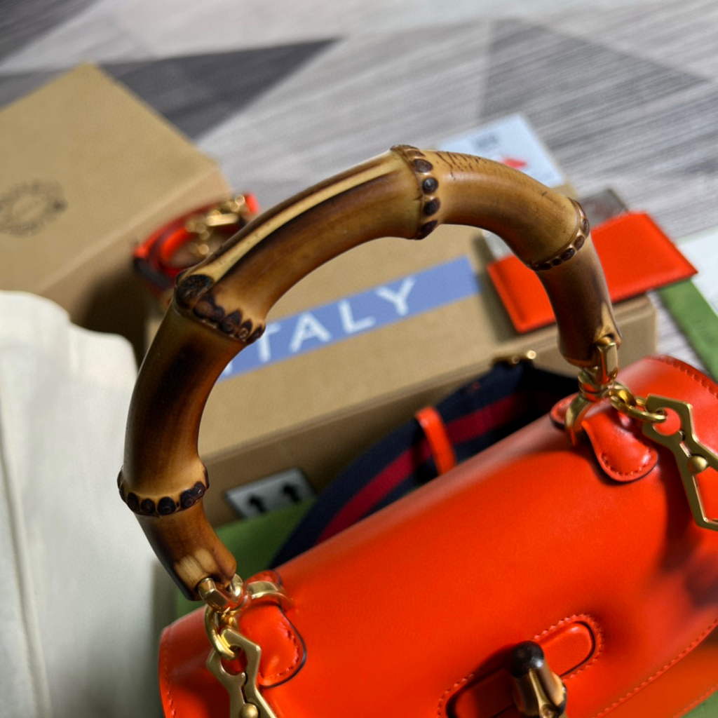 Gucci Bamboo1947 small top handle bag 675797 Red