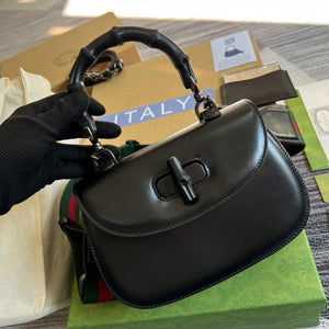 Gucci 675797 Bamboo1947 small top handle bag Black - Default Title - View 4