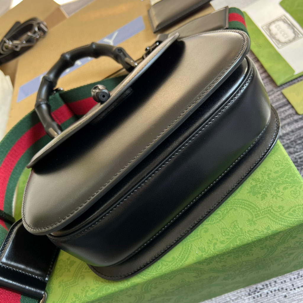 Gucci 675797 Bamboo1947 small top handle bag Black