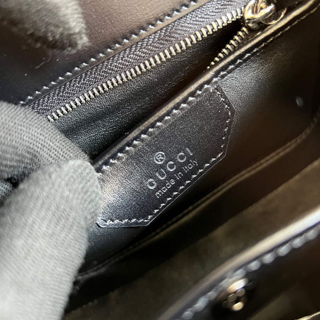 Gucci 675797 Bamboo1947 small top handle bag Black