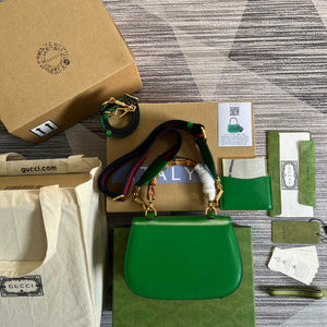 Gucci 675797 Bamboo1947 small top handle bag Green - Default Title - View 2