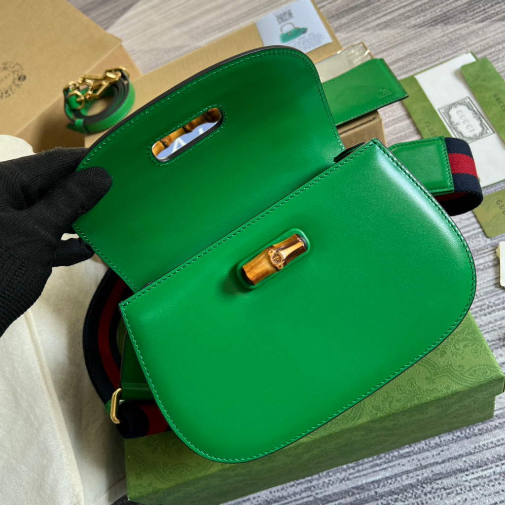 Gucci 675797 Bamboo1947 small top handle bag Green