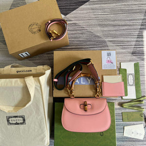 Gucci 675797 Bamboo1947 small top handle bag Pink - Default Title - View 1