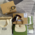 Gucci 675797 Bamboo1947 small top handle bag White