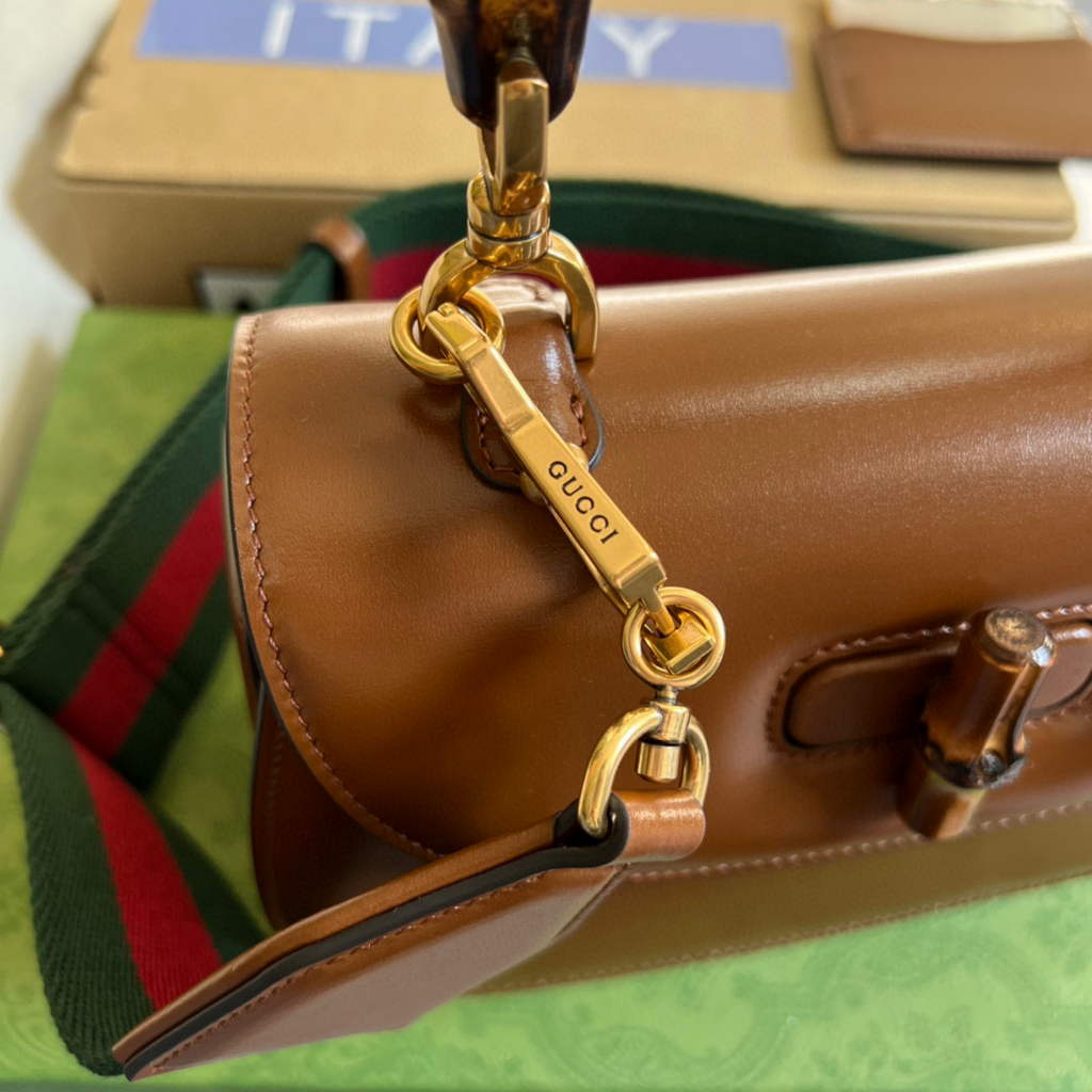Gucci 675797 Bamboo1947 small top handle bag Tan