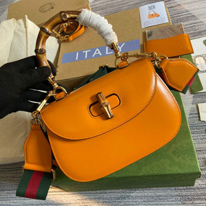 Gucci 675797 Bamboo1947 small top handle bag Orange - Default Title - View 4