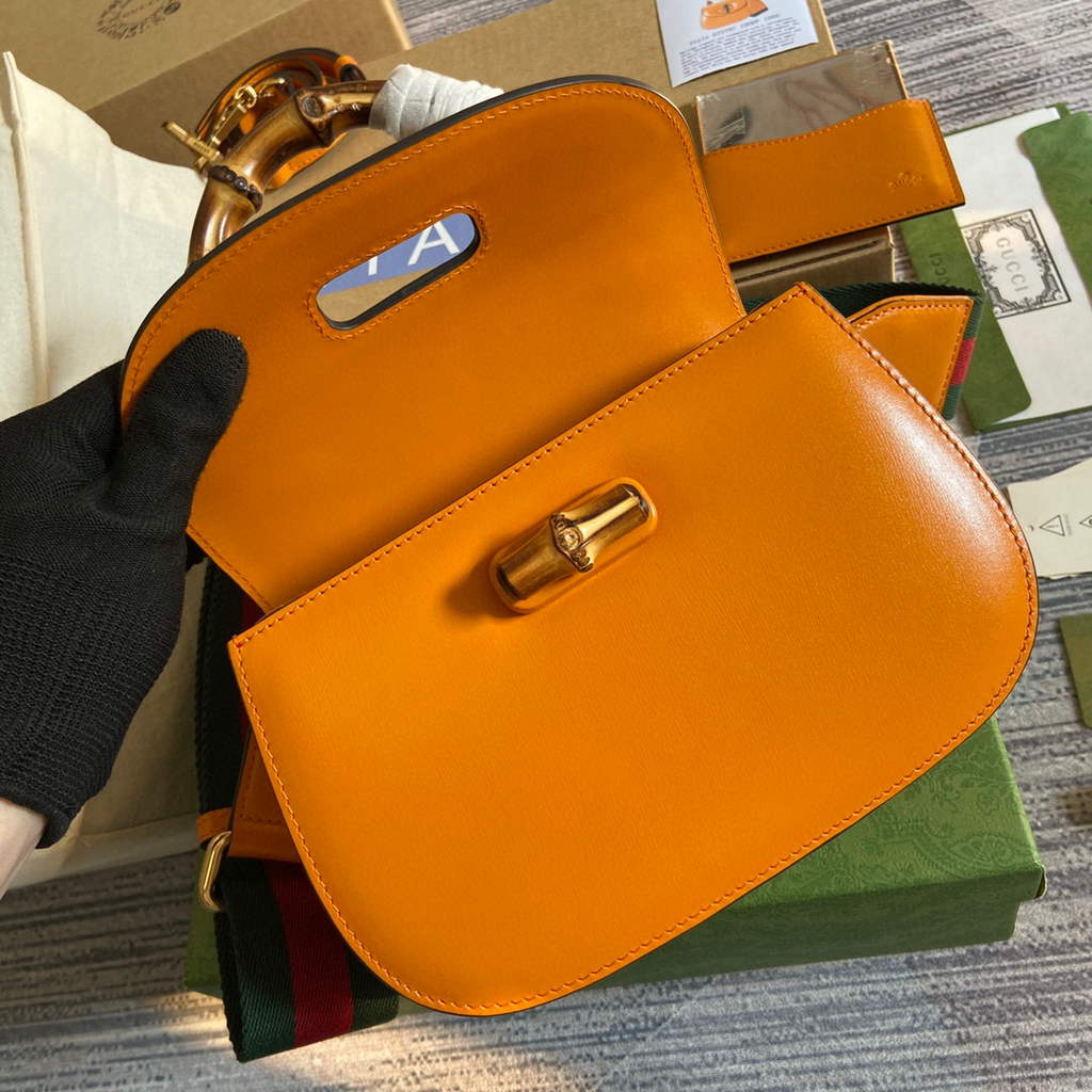 Gucci 675797 Bamboo1947 small top handle bag Orange