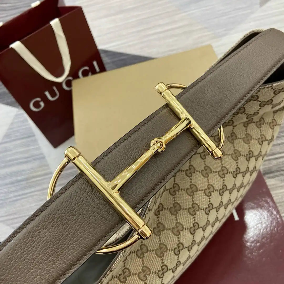 Gucci  Beatrix Large Tote Bag 850546 Beige & Brown GG canvas