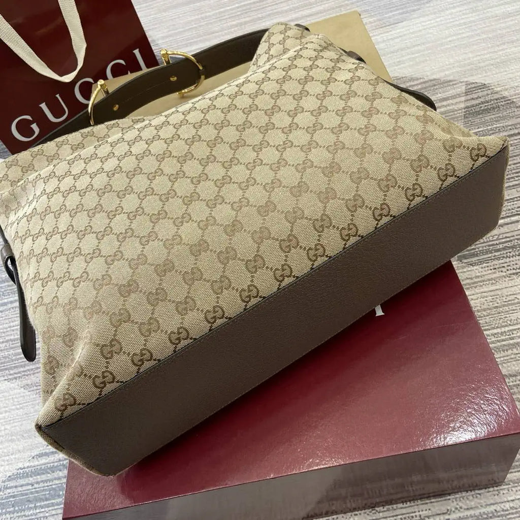 Gucci  Beatrix Large Tote Bag 850546 Beige & Brown GG canvas