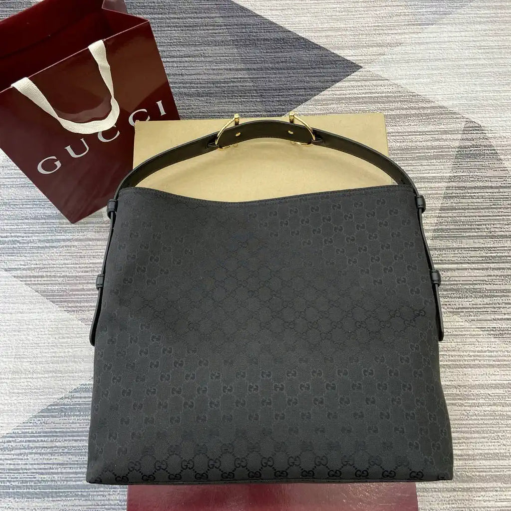 Gucci  Beatrix Large Tote Bag 850546 Black GG canvas