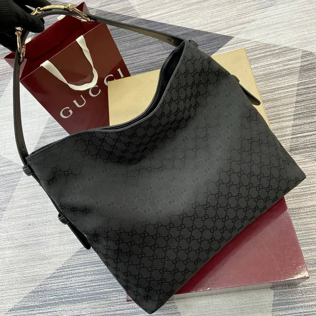 Gucci  Beatrix Large Tote Bag 850546 Black GG canvas
