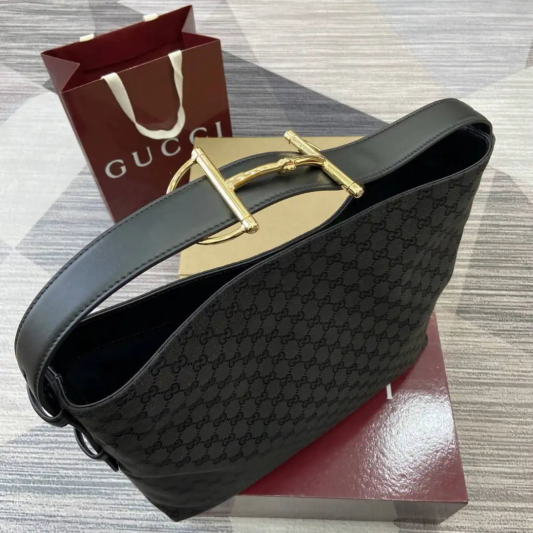 Gucci  Beatrix Large Tote Bag 850546 Black GG canvas