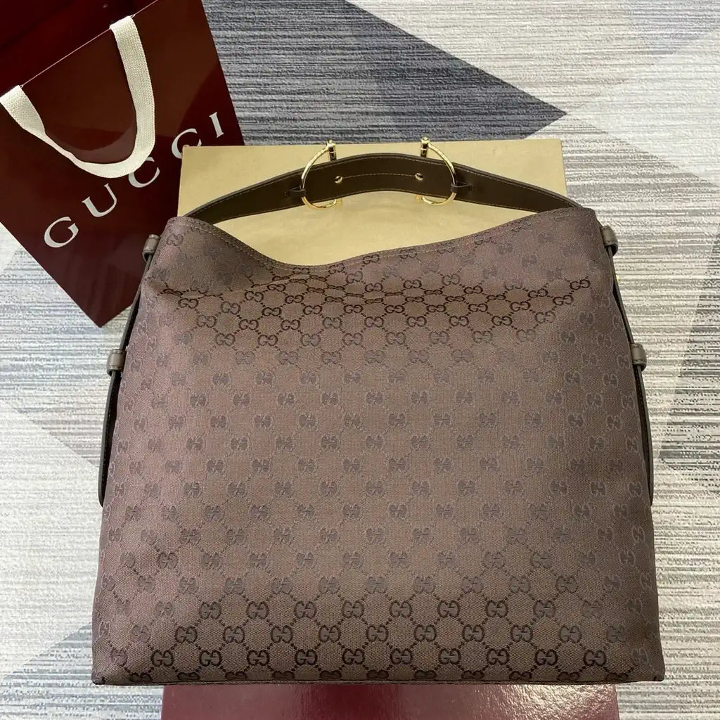 Gucci  Beatrix Large Tote Bag 850546 Dark Brown GG canvas