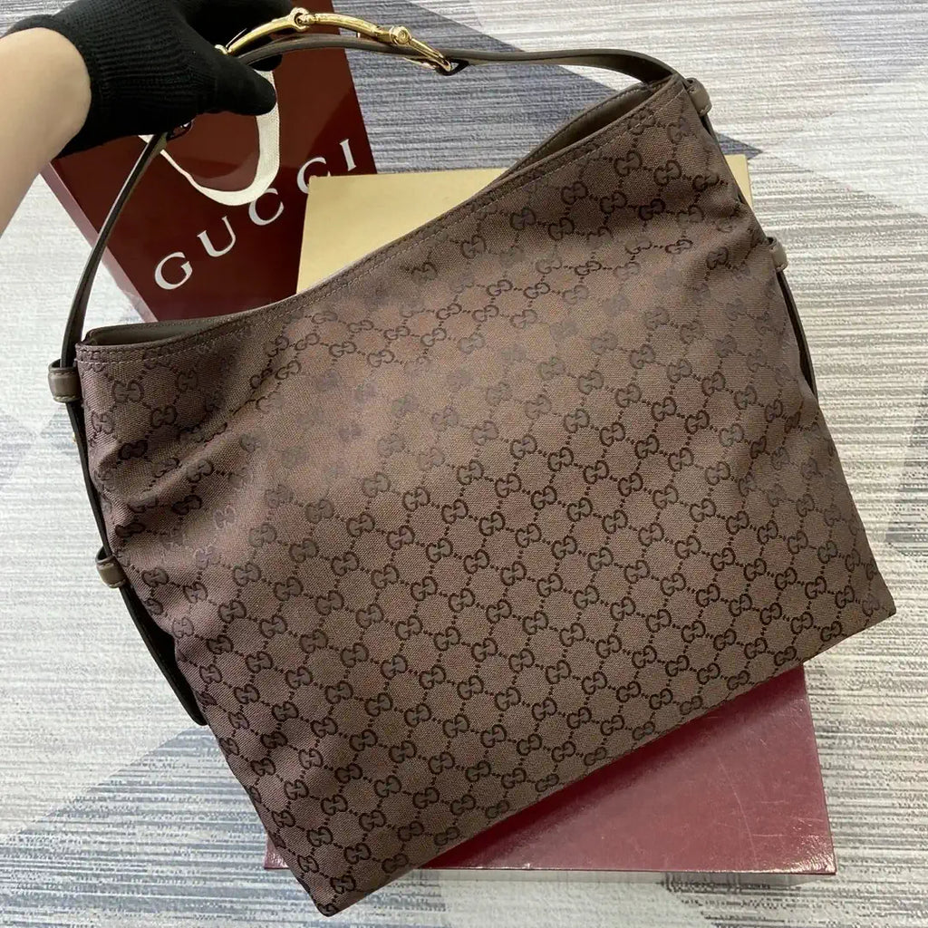 Gucci  Beatrix Large Tote Bag 850546 Dark Brown GG canvas