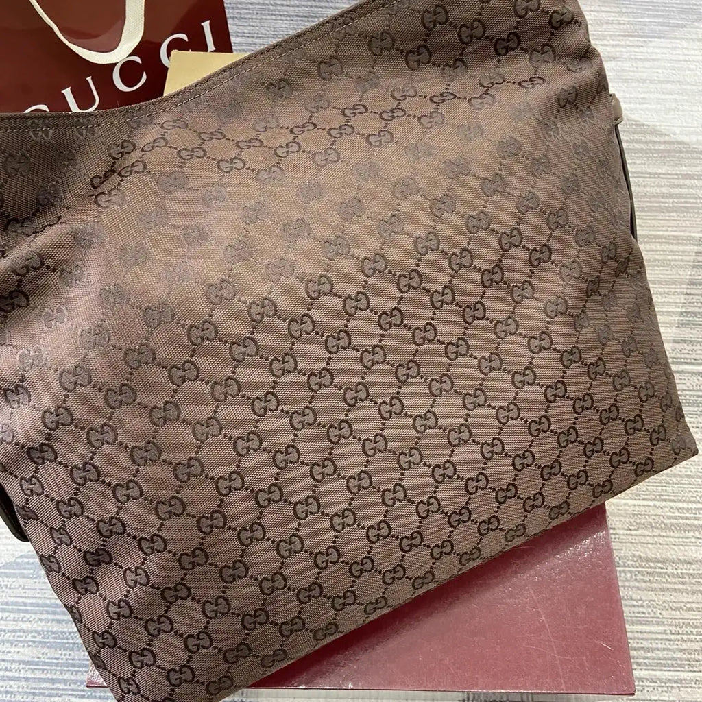 Gucci  Beatrix Large Tote Bag 850546 Dark Brown GG canvas