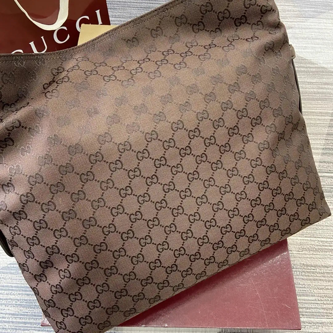Gucci  Beatrix Large Tote Bag 850546 Dark Brown GG canvas