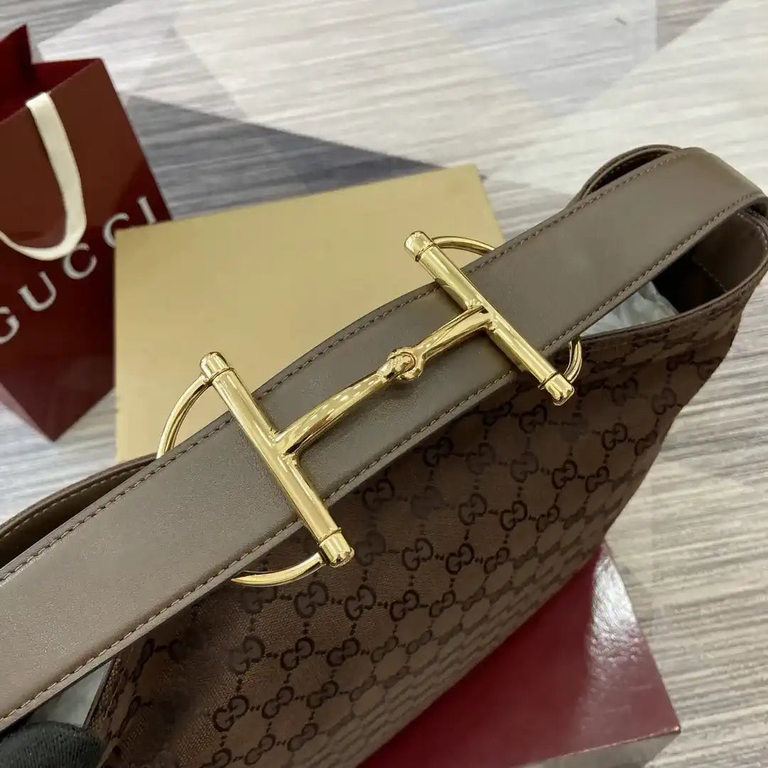 Gucci  Beatrix Large Tote Bag 850546 Dark Brown GG canvas
