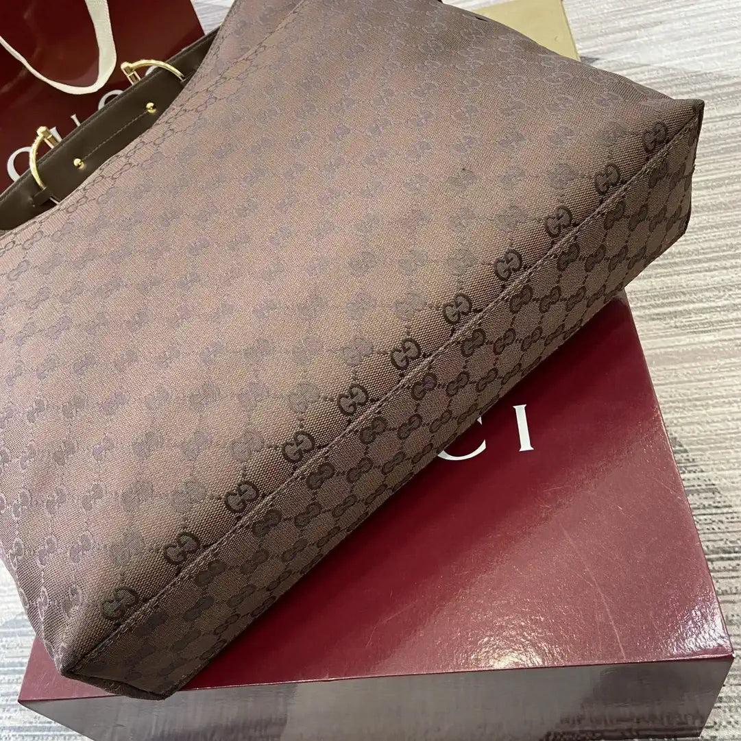 Gucci  Beatrix Large Tote Bag 850546 Dark Brown GG canvas