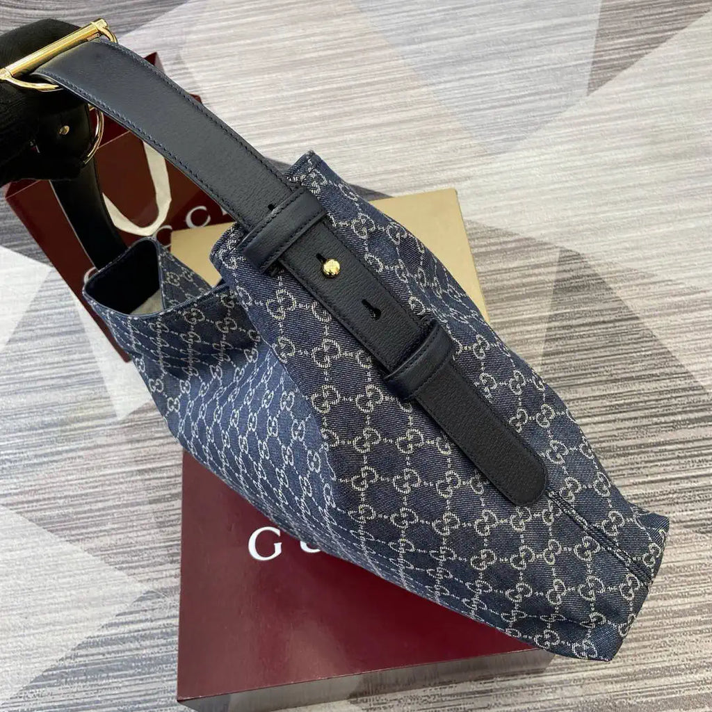 Gucci  Beatrix Large Tote Bag 850546 Navy Blue GG canvas